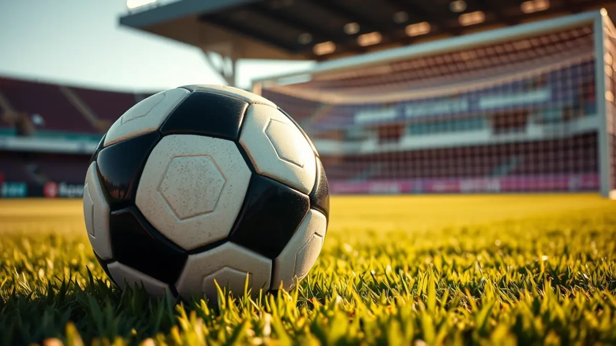 Imagen genérica de un balón de fútbol en el césped de un estadio.