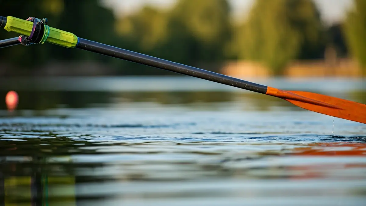 Imagen genérica de un remo en el agua durante una competición de remo.