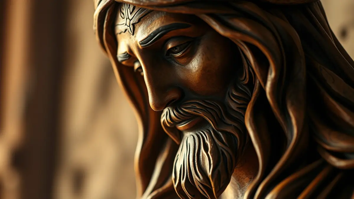 Image of a religious sculpture of a Nazarene, ready for restoration.