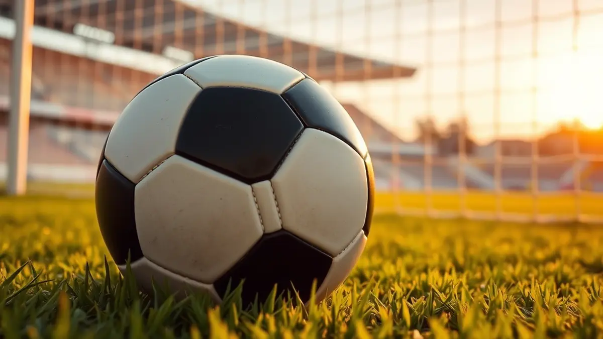 Generic image of a soccer ball on a stadium pitch.