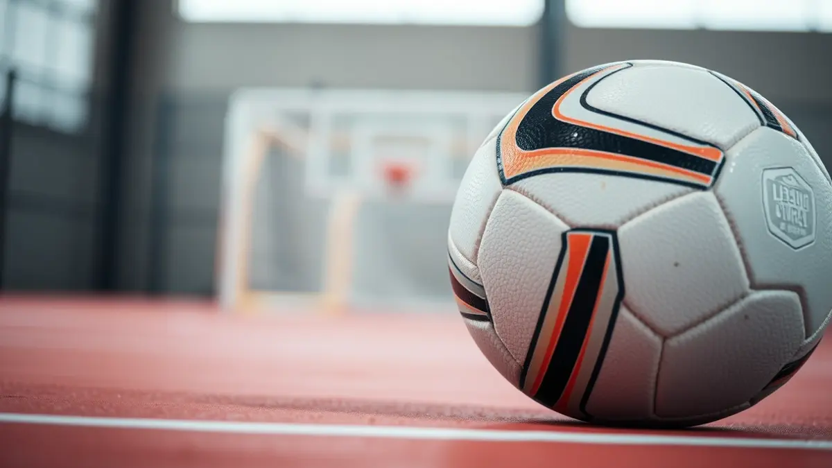 Generic image of a handball on the court.