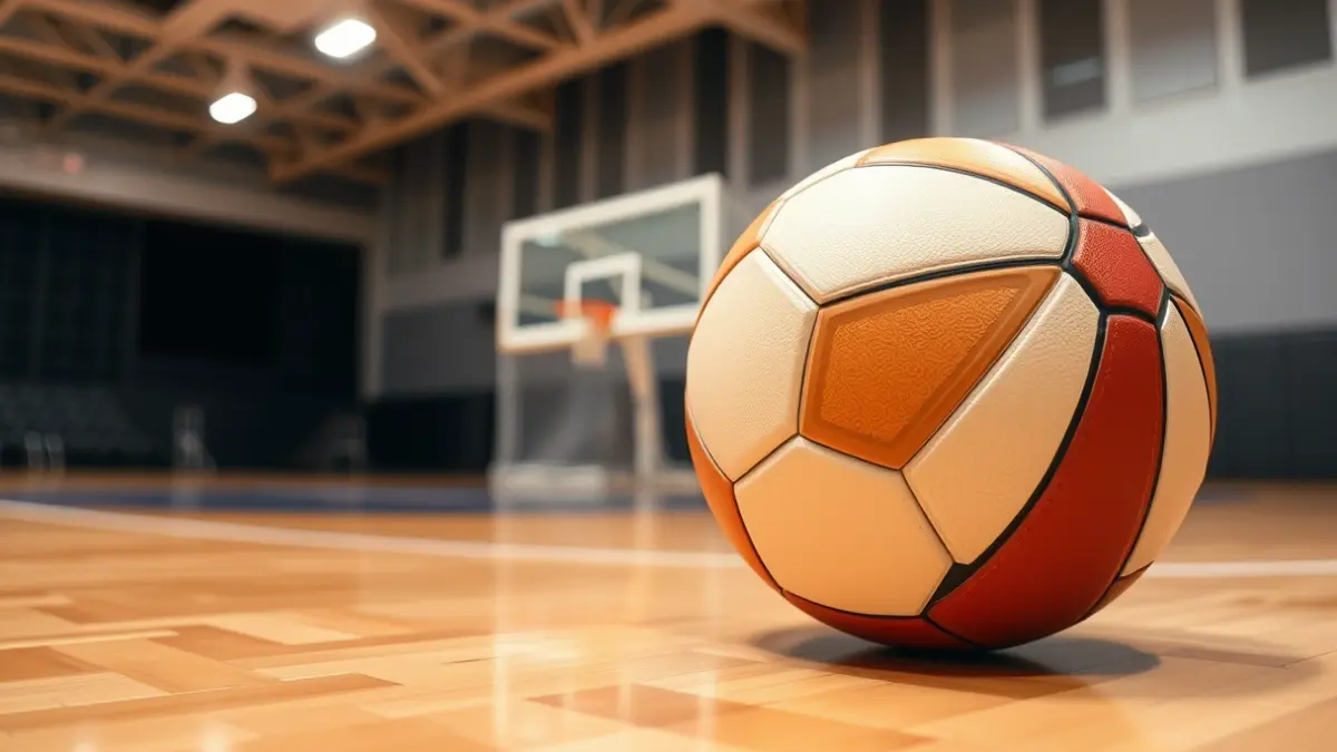 Generic image of a handball on a court.