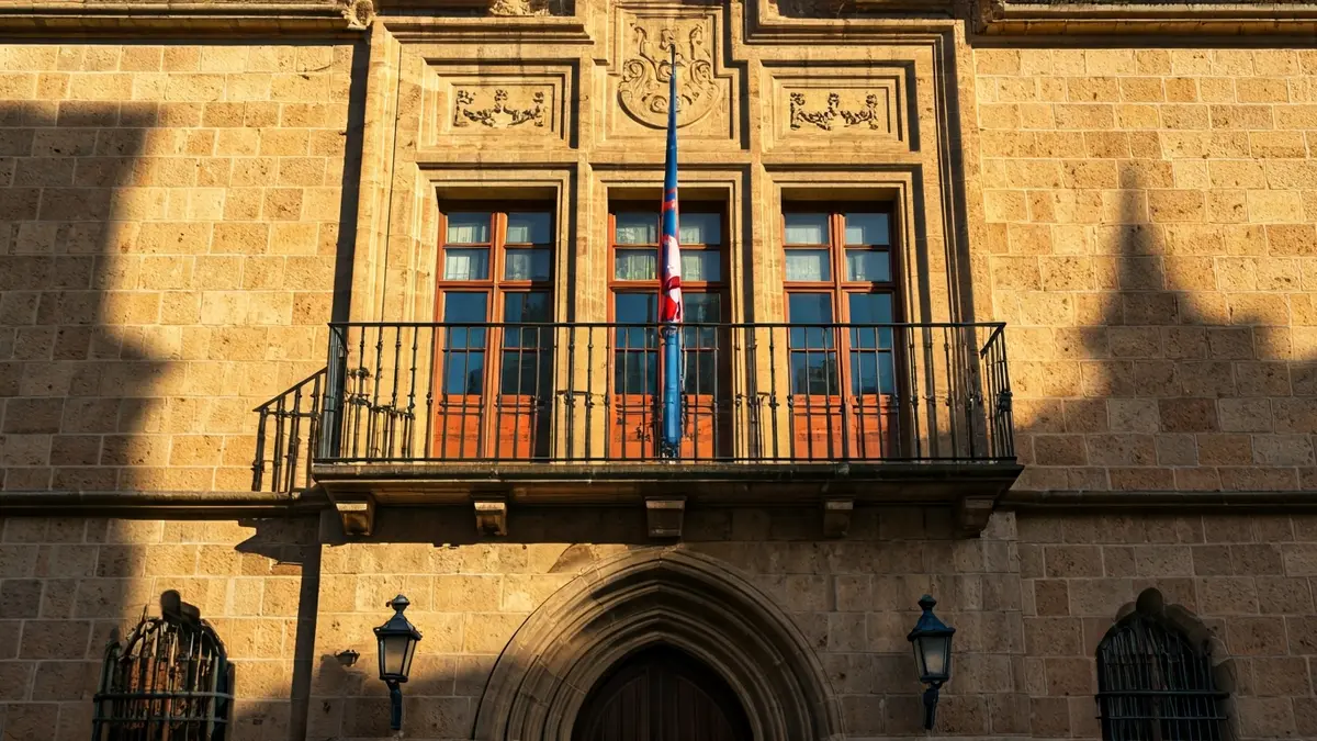 Fachada del ayuntamiento de Grazalema bajo el sol andaluz