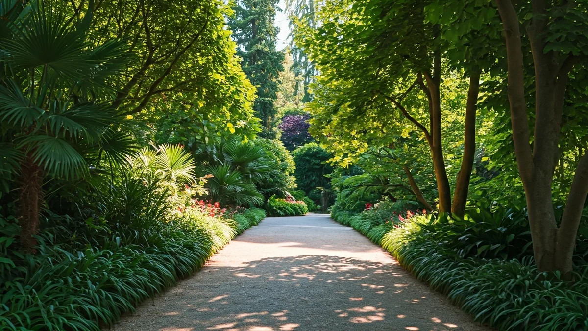 Generic image of a botanical garden with lush vegetation and flowers.