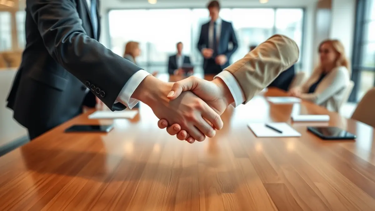 Generic image of an economic forum with people interacting at a conference table.