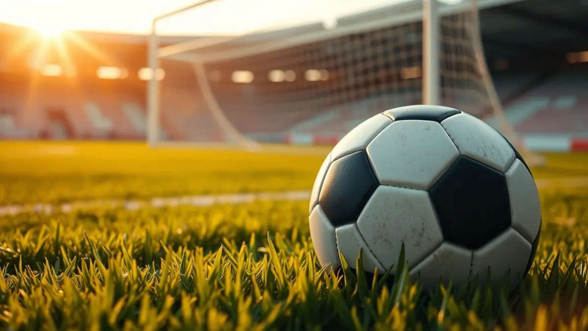 Imagen genérica de un balón de fútbol en el césped de un estadio.