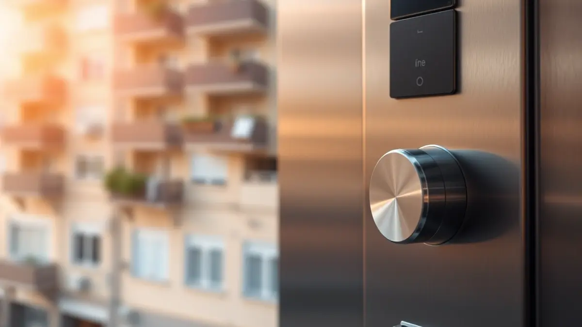 Generic image of a modern elevator button panel in a residential building.