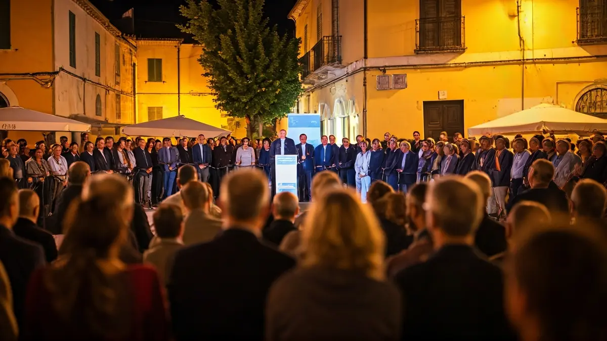Imagen genérica de un acto político en una plaza andaluza.