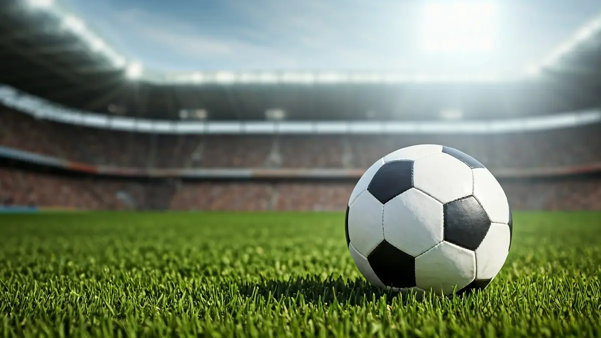 Imagen genérica de un balón de fútbol en el césped de un estadio.