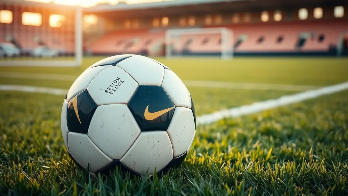 Imagen genérica de un balón de fútbol en el césped de un estadio.