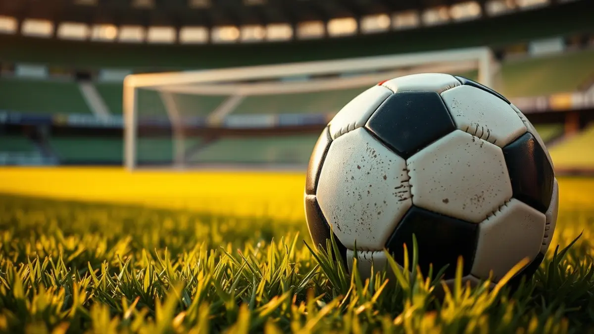 Imagen genérica de un balón de fútbol en el césped de un estadio.