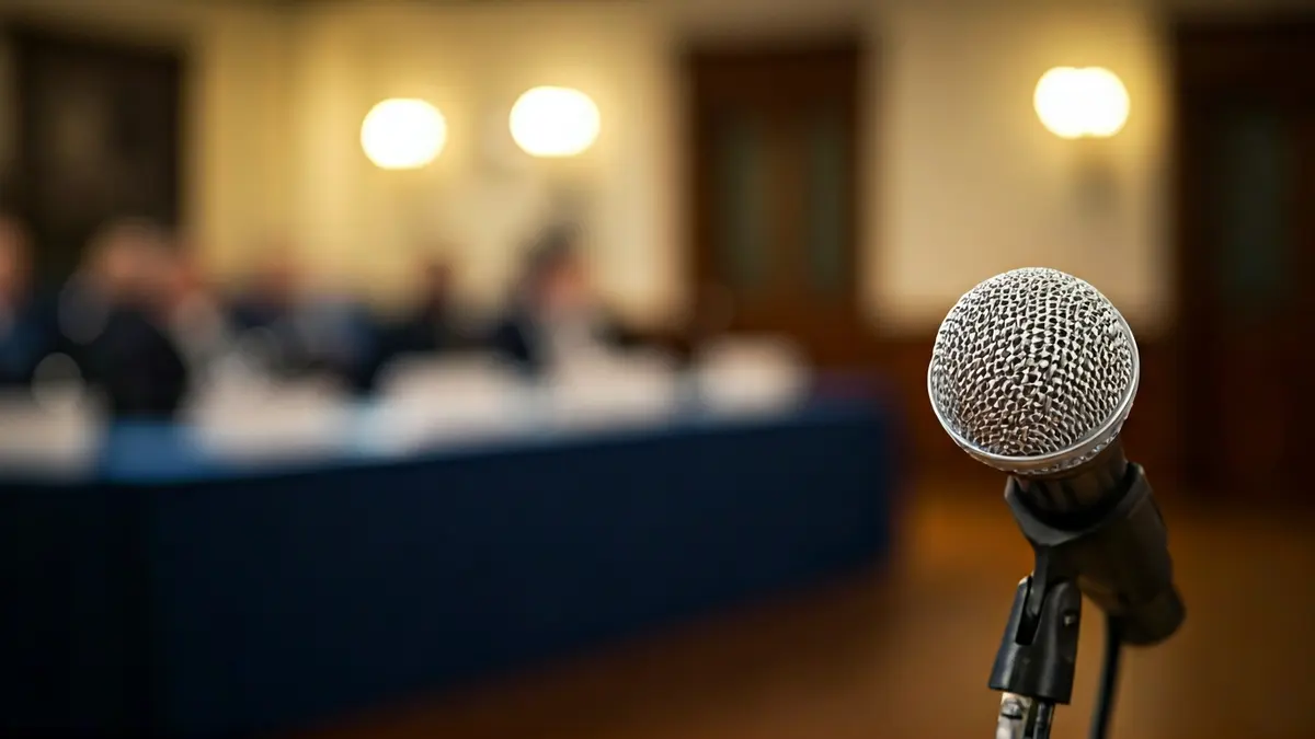 Imagen genérica de un micrófono en un podio, simbolizando un discurso político o una conferencia de prensa.