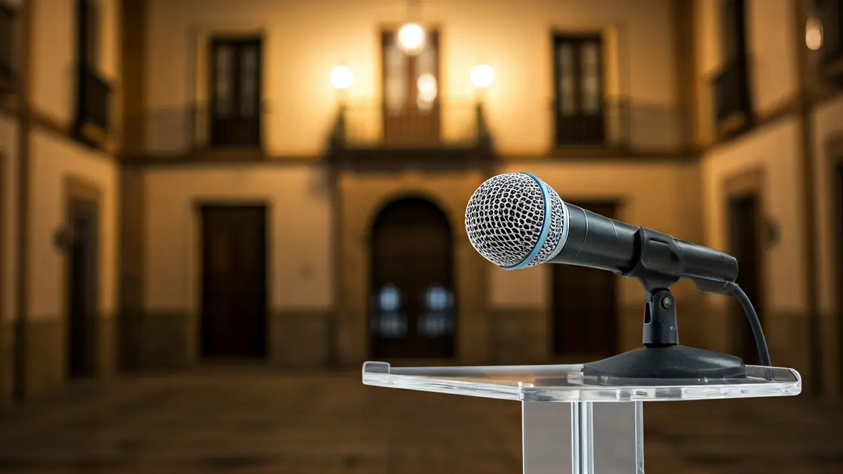 Imagen genérica de un micrófono en un podio, simbolizando una declaración política.