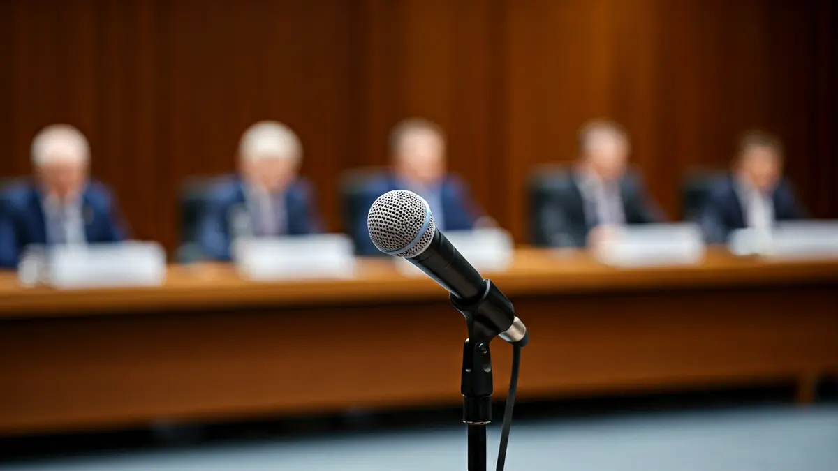 Imagen genérica de un micrófono en un podio, simbolizando un debate político o una declaración pública.