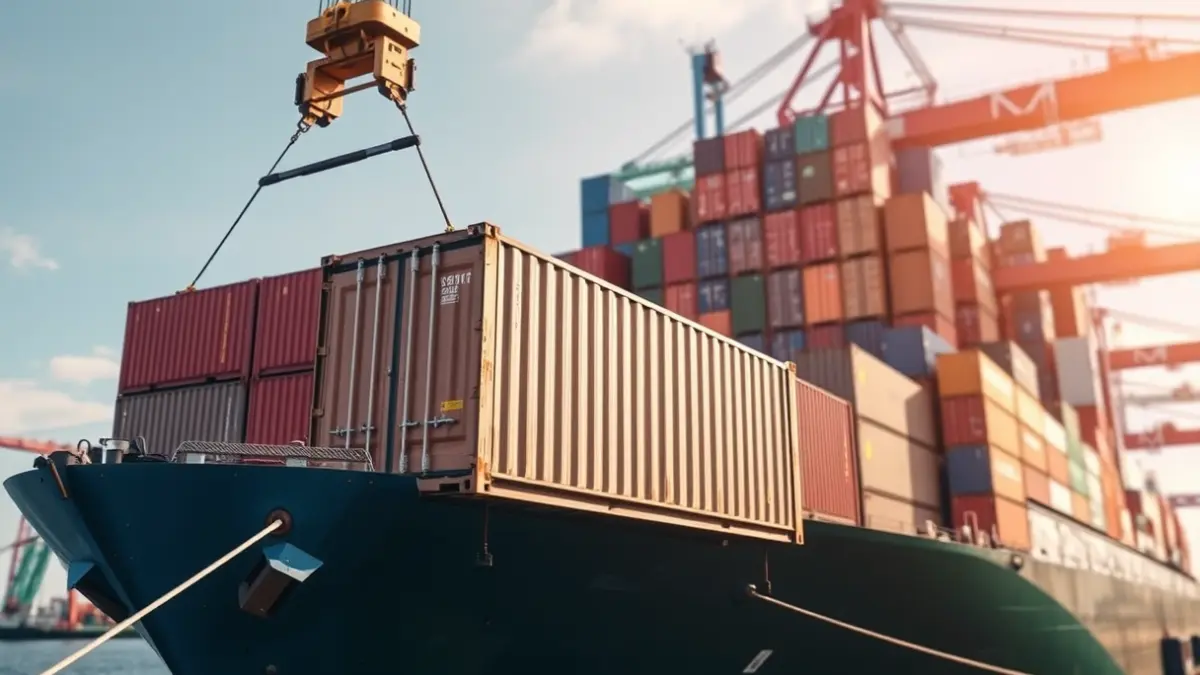 Generic image of a port with containers and a cargo ship.