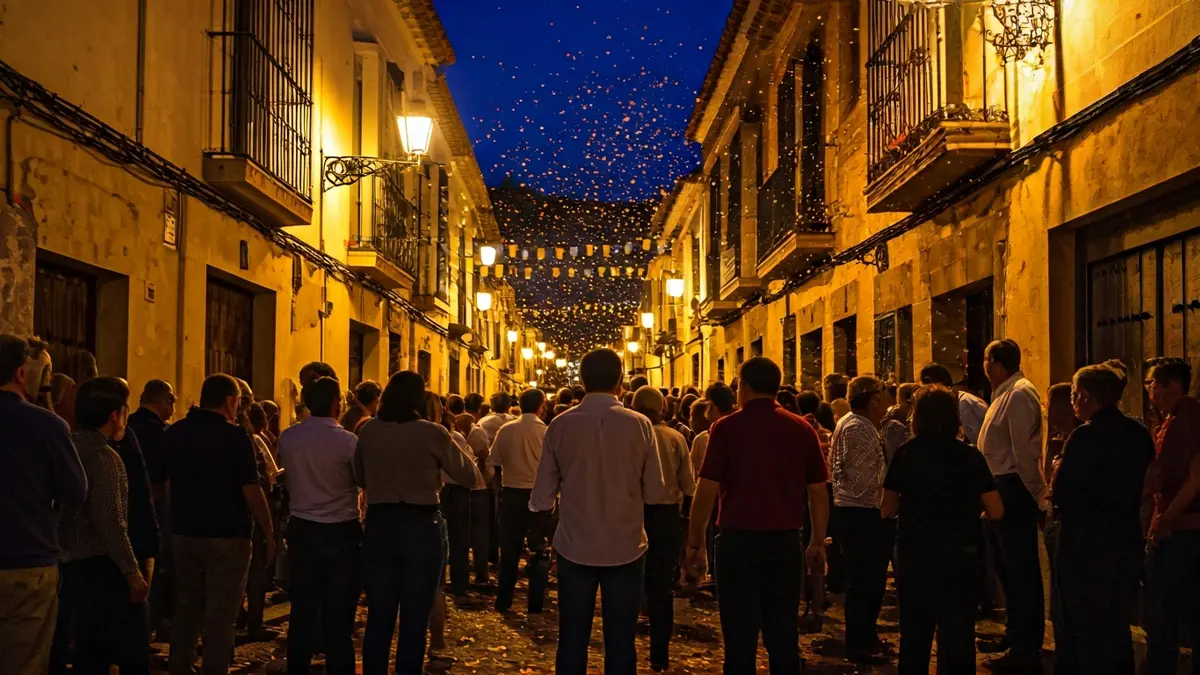 Imagen genérica de un ambiente festivo con música y gastronomía en una calle andaluza.