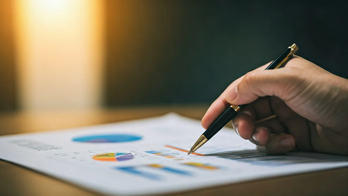 Generic image of a hand analyzing employment data on a document.