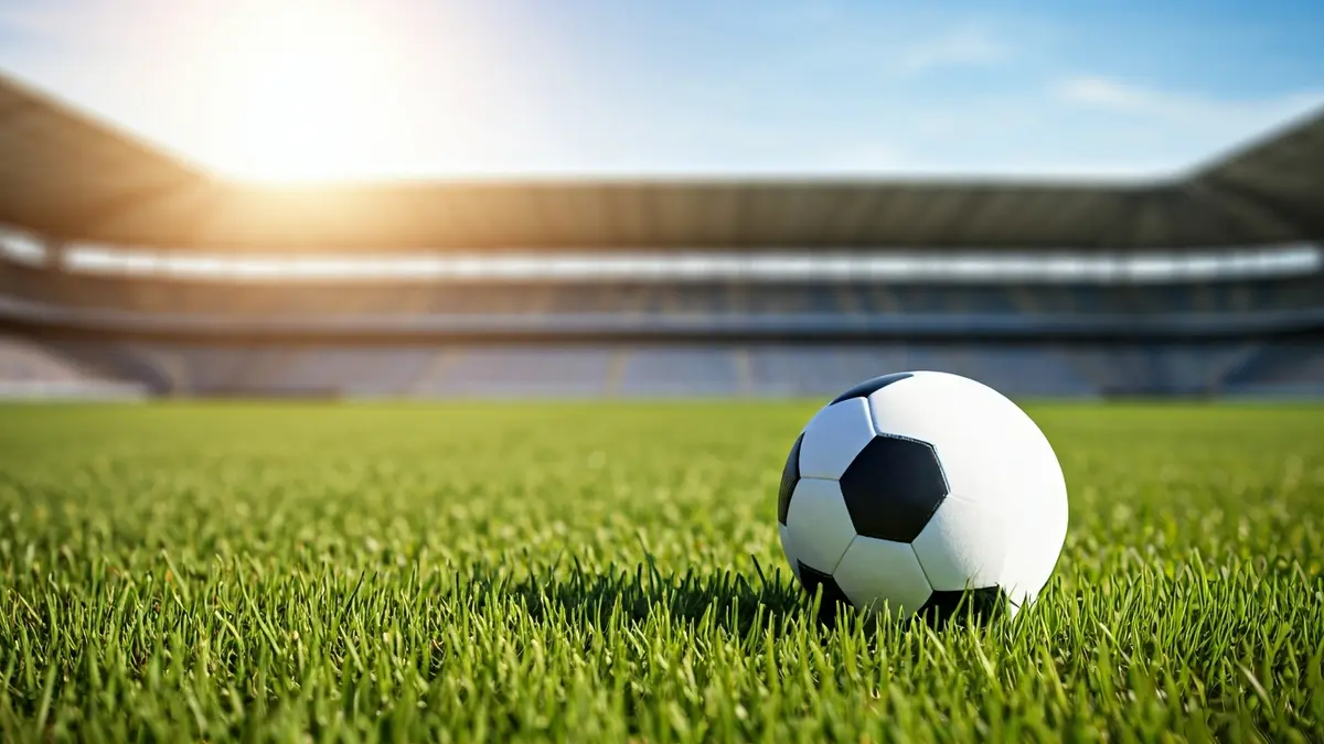 Generic image of a soccer ball on a grass field.