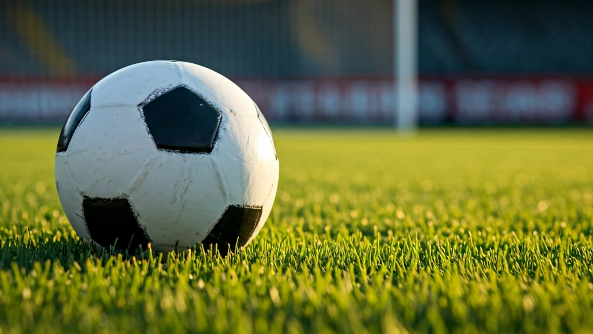 Imagen genérica de un balón de fútbol en el césped de un estadio.