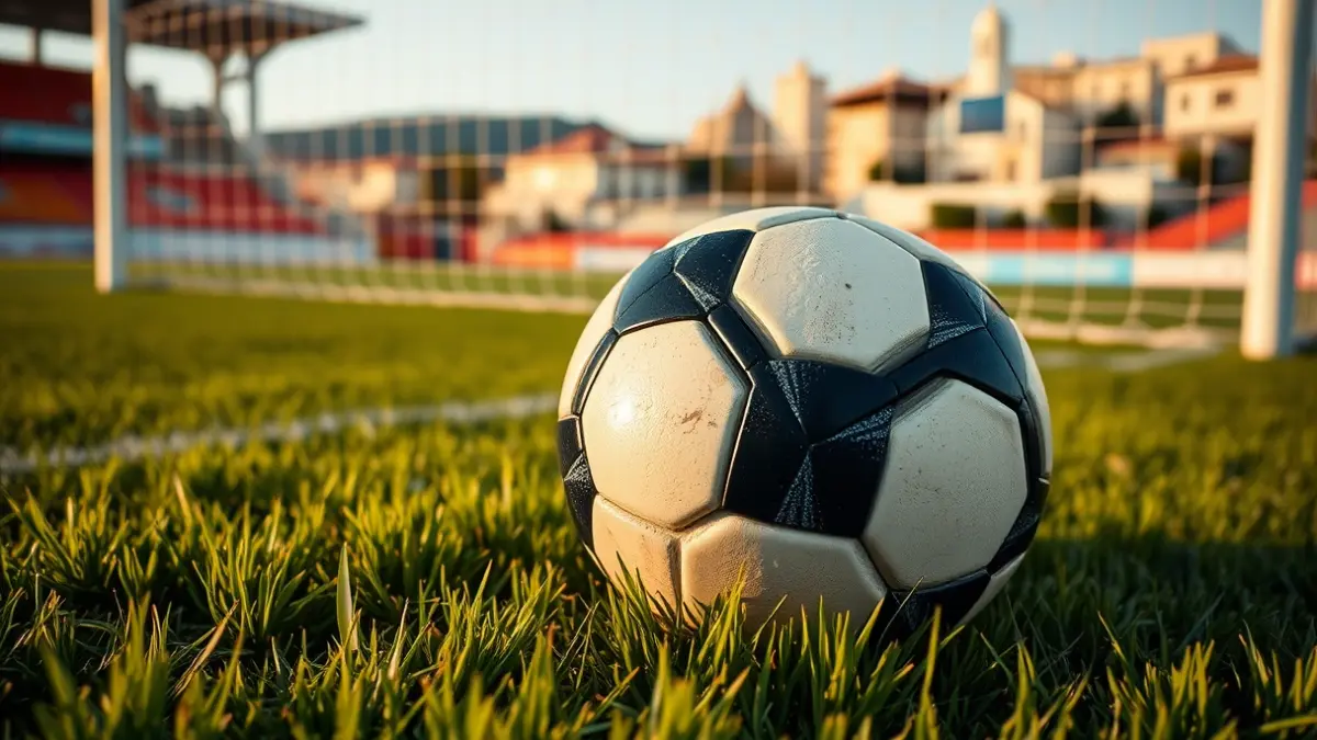 Imagen genérica de un balón de fútbol en el césped de un estadio.