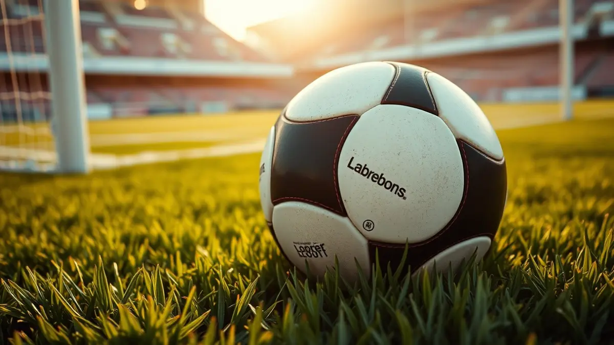 Generic image of a soccer ball on a stadium pitch.