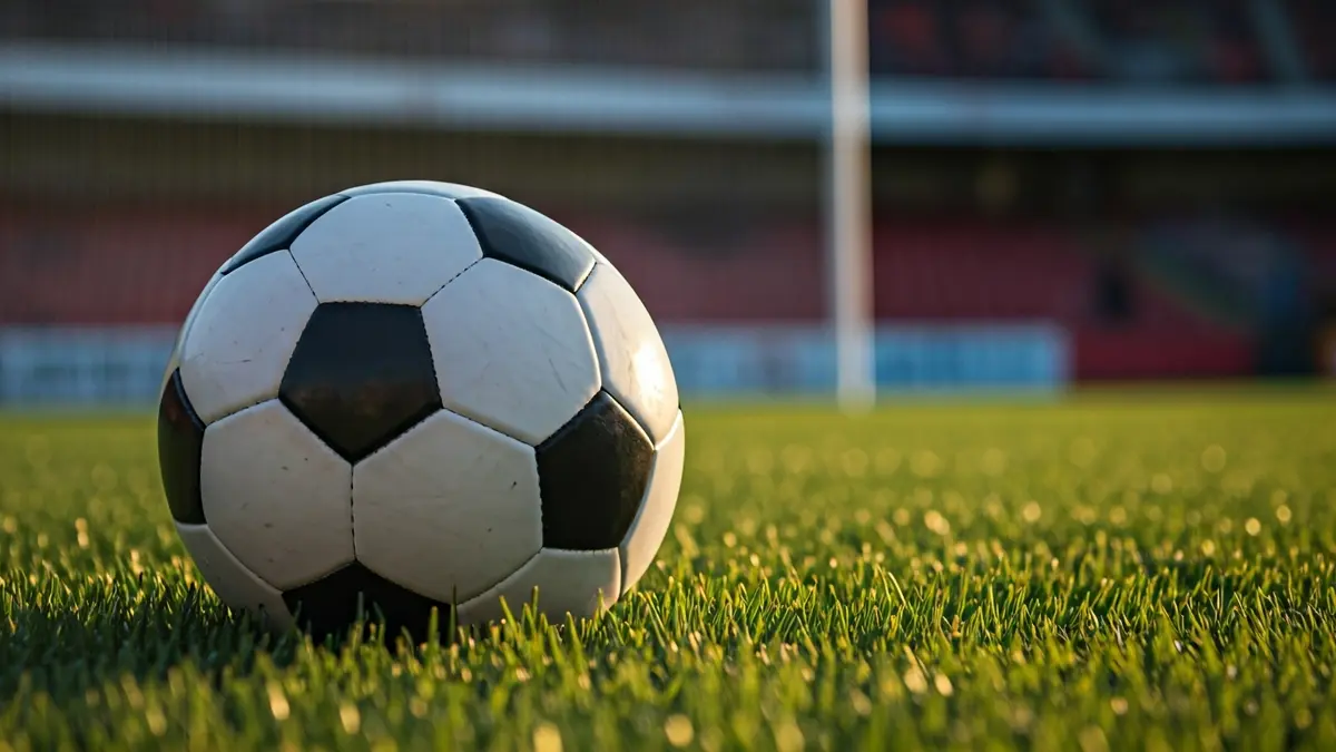 Imagen genérica de un balón de fútbol en el césped de un estadio.