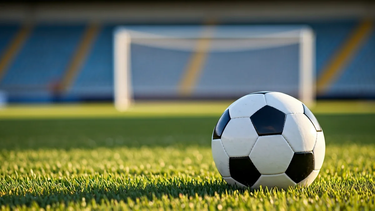 Imagen genérica de un balón de fútbol en el césped de un estadio.