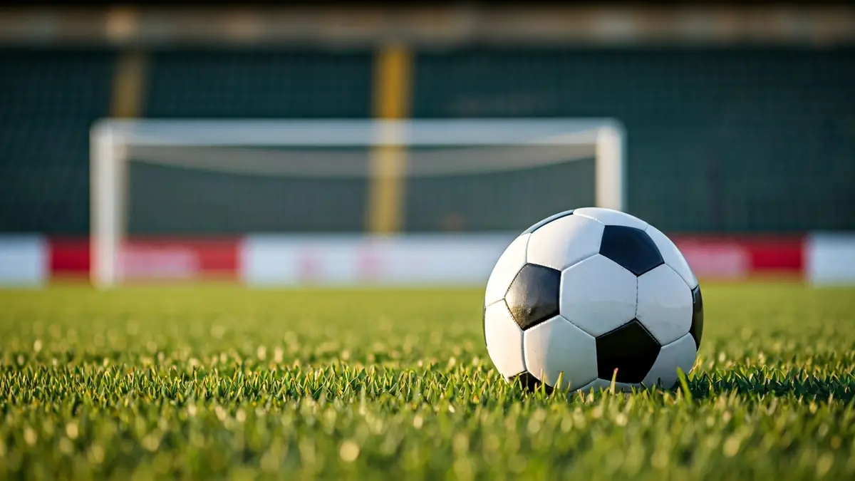 Generic image of a soccer ball on a green field.