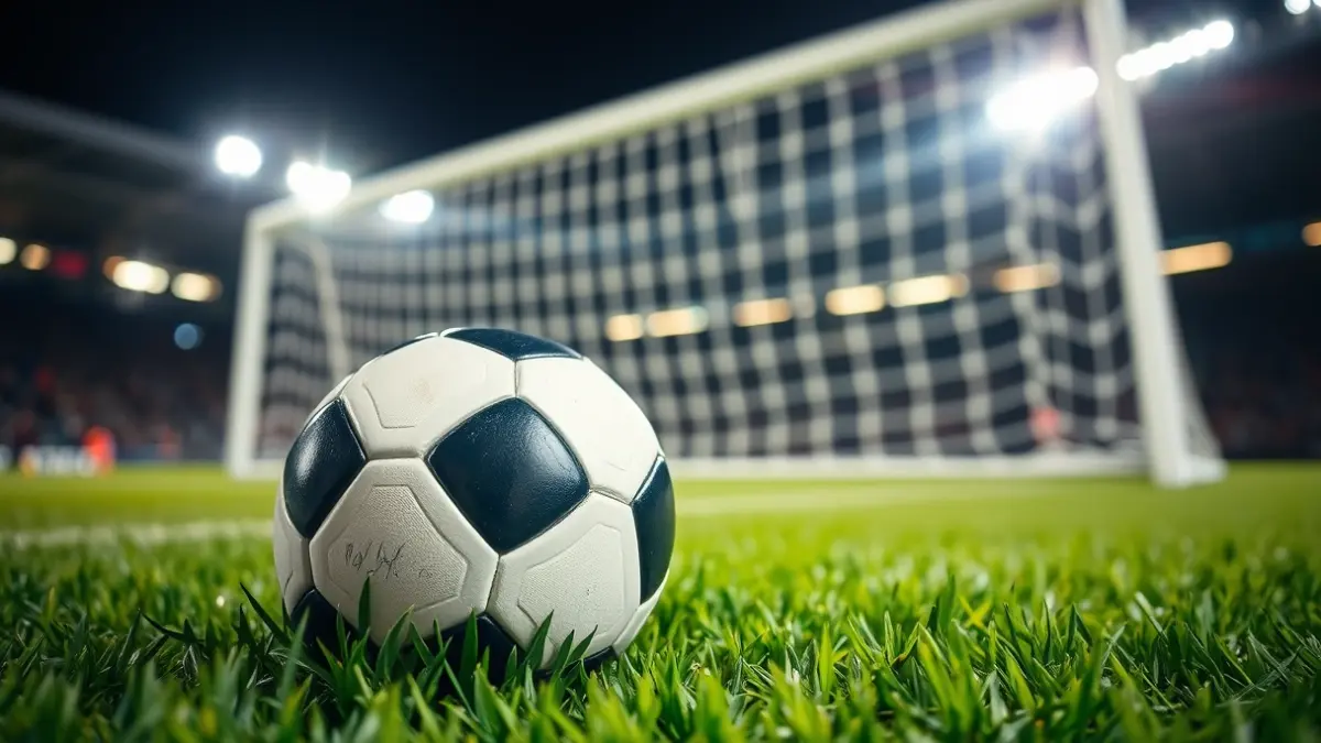 Imagen genérica de un balón de fútbol en el césped de un estadio.