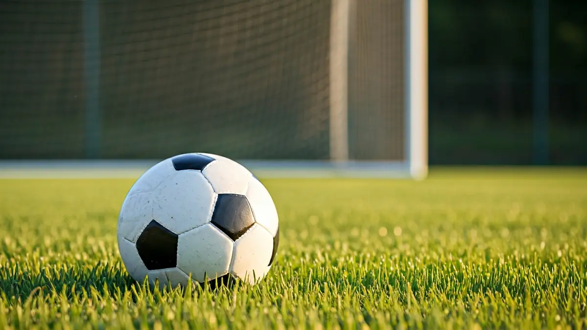 Generic image of a soccer ball on a stadium pitch.