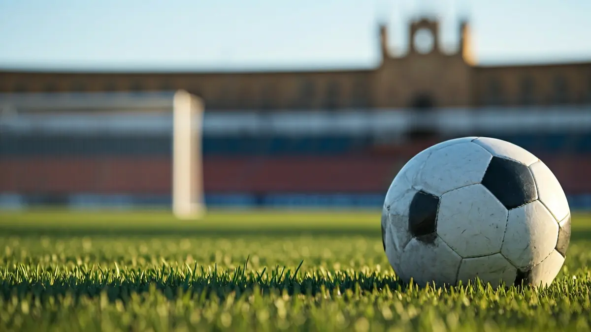 Imagen genérica de un balón de fútbol en el césped de un estadio.