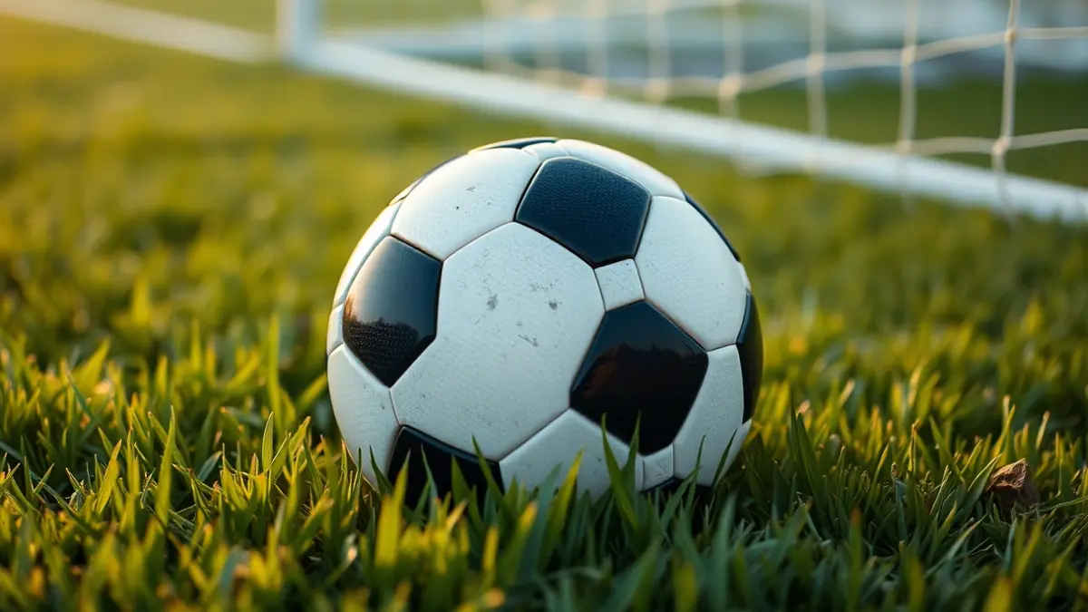 Imagen genérica de un balón de fútbol en el césped de un estadio.