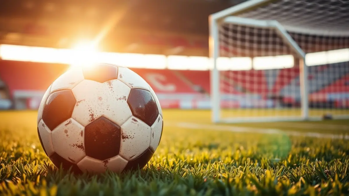 Generic image of a soccer ball on a green field
