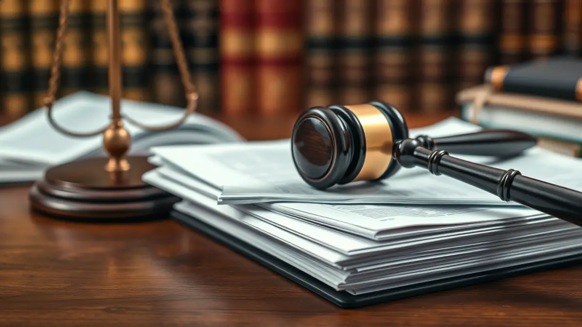 Generic image of a judge's gavel on legal documents, symbolizing a judicial decision.