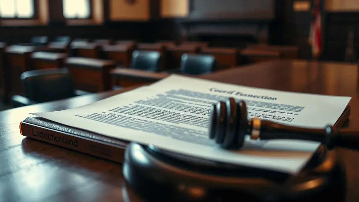 Generic image of a legal document and a gavel, symbolizing a judicial decision.