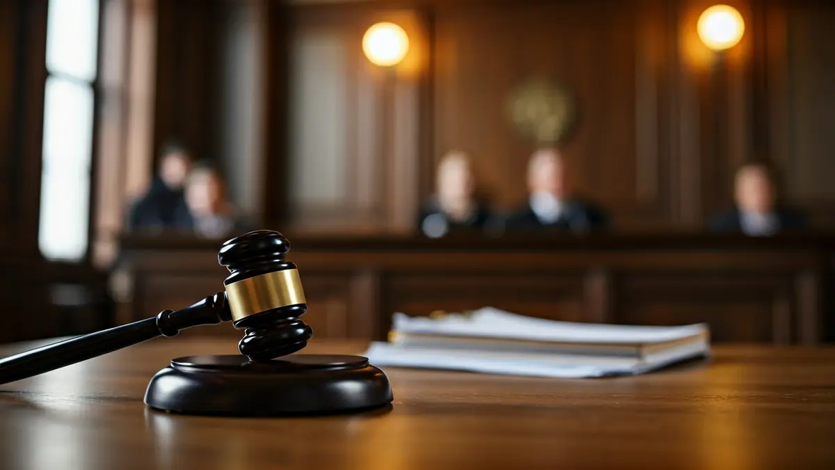 Imagen genérica de un mazo de juez sobre una mesa en un juzgado