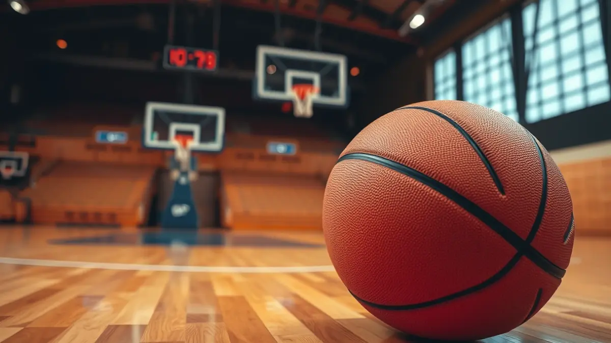 Imagen genérica de un balón de baloncesto en una cancha.