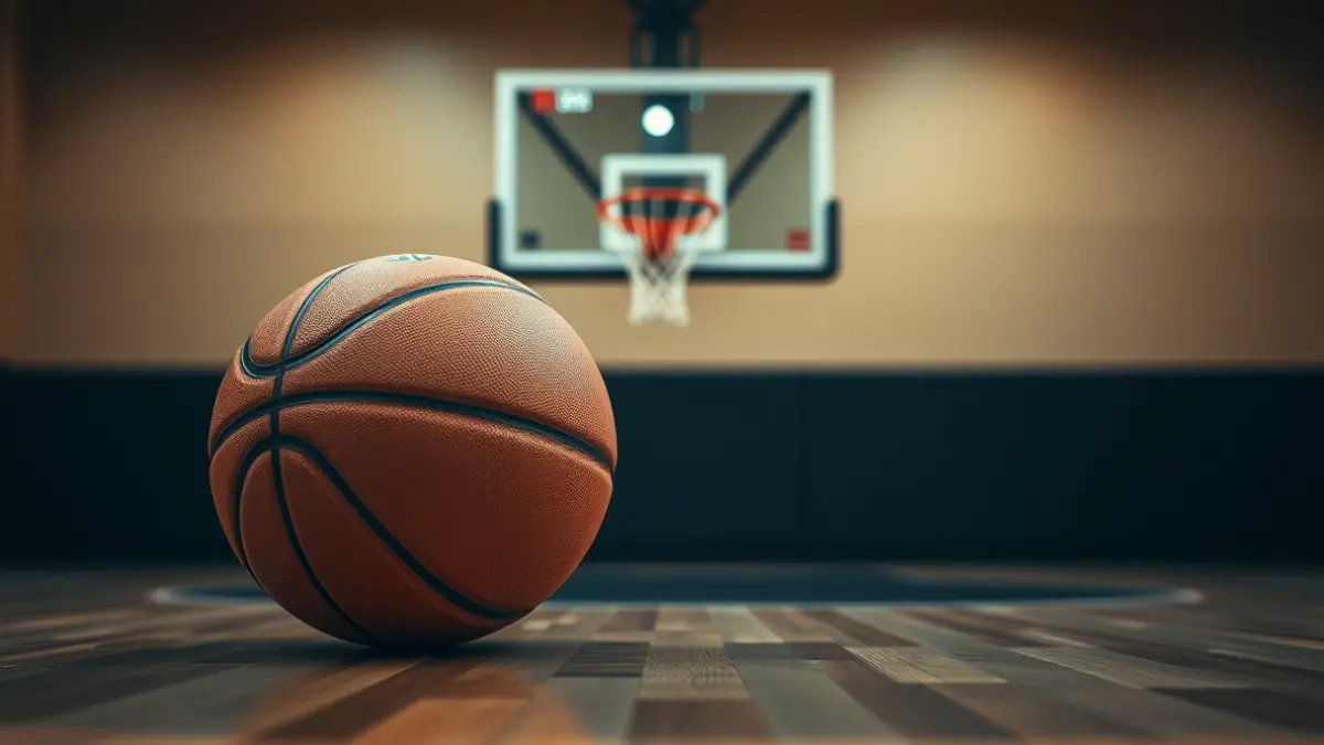 Imagen genérica de un balón de baloncesto en una cancha.
