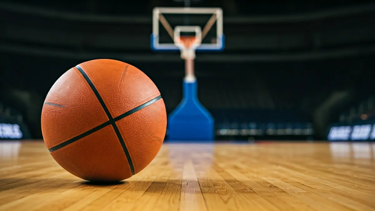 Imagen genérica de un balón de baloncesto en una cancha.
