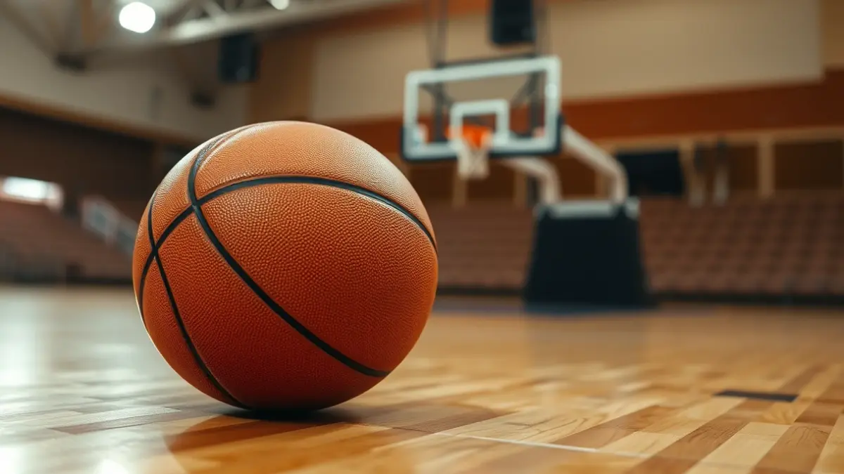 Imagen genérica de un balón de baloncesto en una cancha.