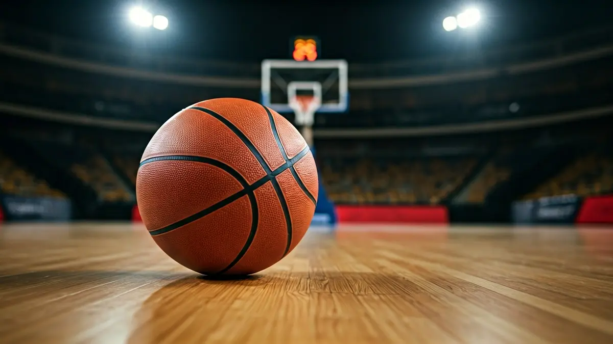 Imagen genérica de un balón de baloncesto en una cancha.