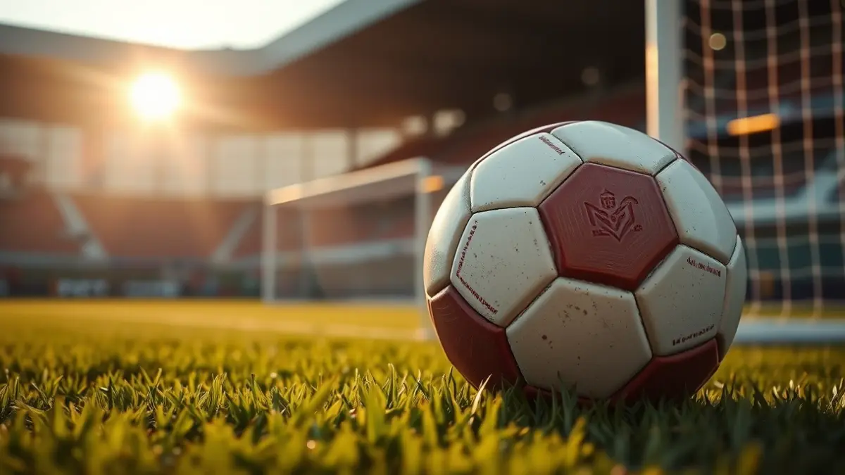 Imagen genérica de un balón de fútbol en el césped de un estadio.