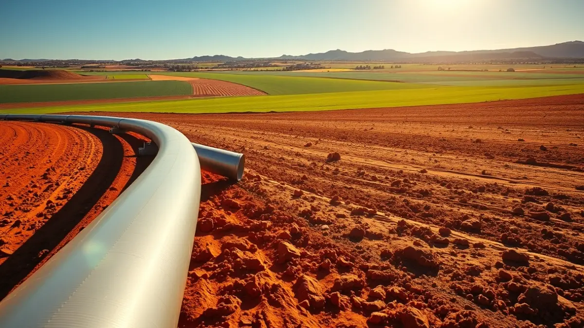 Imagen genérica de tuberías de gran diámetro en un entorno de obras.