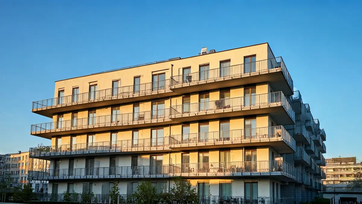 Generic image of a modern apartment building with balconies.