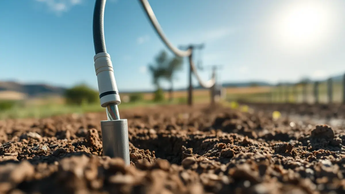 Generic image of an underground electrical cable in a rural setting.