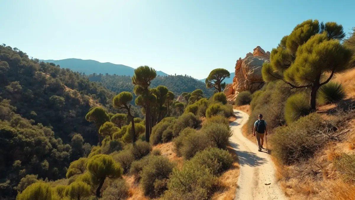 Imagen genérica de un sendero de montaña en un bosque mediterráneo.