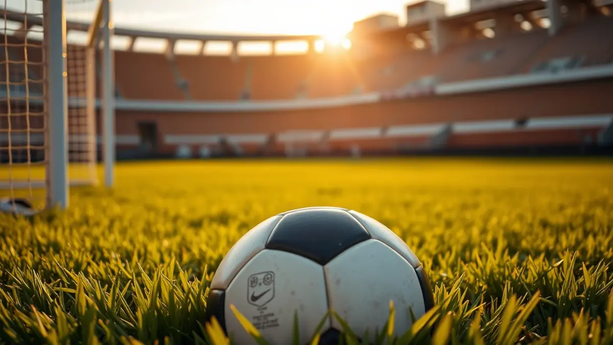 Imagen genérica de un balón de fútbol en el césped de un estadio.