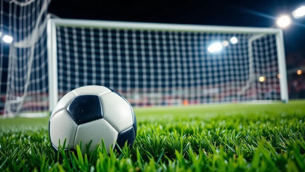 Imagen genérica de un balón de fútbol en el césped de un estadio.