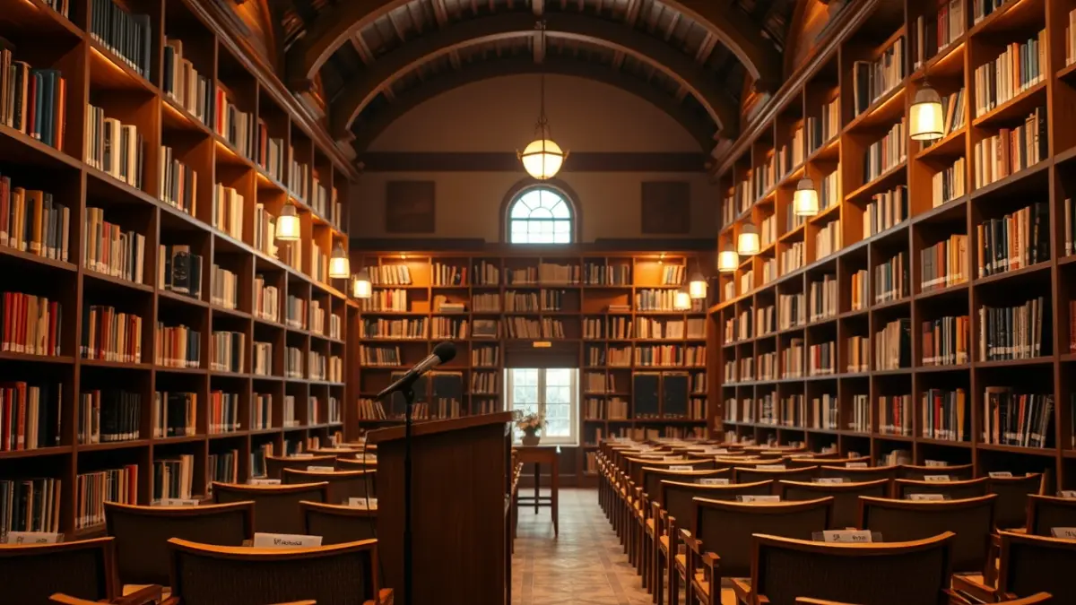 Imagen genérica de un ambiente de presentación cultural o literaria.