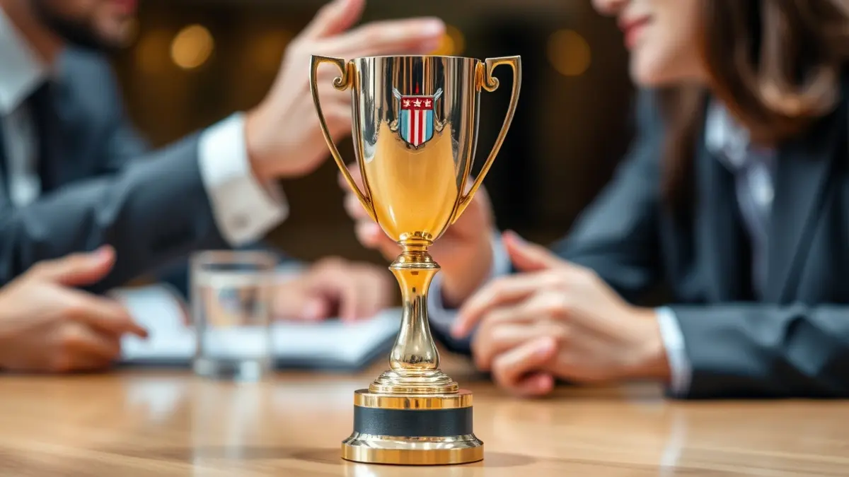 Imagen genérica de un trofeo o premio, simbolizando el éxito en una competición empresarial.